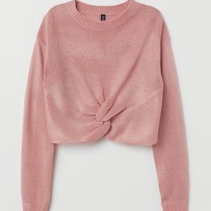 Pink Cropped Sweater XS
